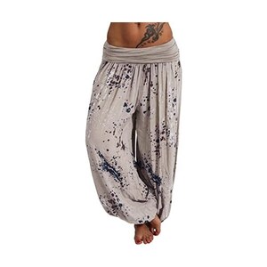 Lannaclothesdesign Pantaloni Harem Donna Stile Boho Con Tasche - Blu Scuro, Taglia Large