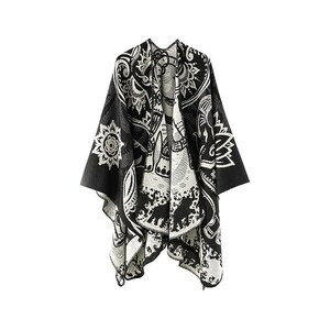 FEOYA Scialle Con Frange Da Donna Blu Poncho Aperto Mantella Elegante Stole Scamosciata Retrò Cardigan Kimono Sciarpa Scialle Grande Estate Scialles Sfrangiata Da Spiaggia Protezione Solare Moda