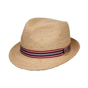 Stetson Mandalo Rafia Trilby Cappello Uomo - da Sole Estivo con Nastro in Grosgrain Estate Primavera/Estate - XL (60-61 cm) Natura