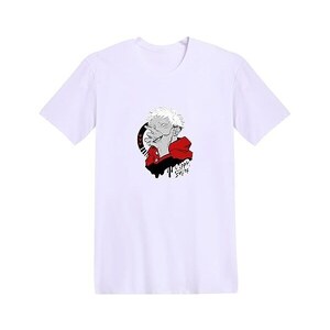 Rustia T-shirt estiva casual con scollo a V, maniche corte, con motivo