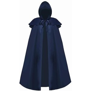 Buen Don Capa Con Capucha De Satén Largo – Disfraz Medieval, Vampiro, Bruja O Rey, Ideal Para Halloween Y Bodas, Talla única