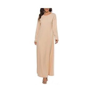 Set Completo Abaya 3 Pezzi Donna – Cardigan Aperto, Vestito Maniche Corte E Grembiule In Vita (verde Scuro, Taglia XL)