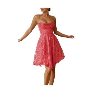 Elegante abo da ballo a sirena con scollo a V e paillettes oro champagne - Lunss