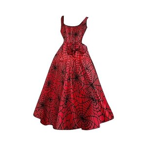 Abito Rockabilly Rosso A Pois Taglia 42: Vintage Cocktail Per Party, Estate, Senza Maniche