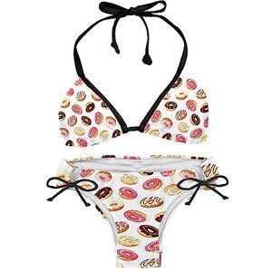 Costume Da Bagno Bambina 3 Pezzi - Stampa Ciambelle, Top E Mutandine - Foto 1