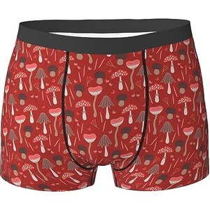 Oudrspo Slip Boxer Intimo Da Uomo Con Motivo Simpatico Funghi E Foglie Slip In Poliestere Con Elastico In Vita 124815460