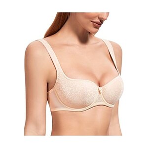 Reggiseno Imbottito Pizzo Reggiseno Push-up FRUGUÉ - Balconcino Imbottito, Pizzo, Taglie Italiane Reggiseno Schiena Scoperta - 9