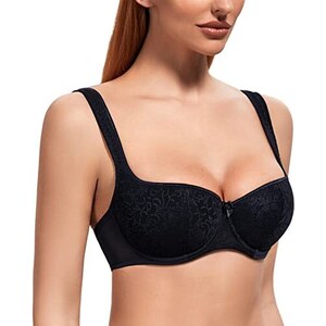 BIXUR Reggiseno Da Donna Minimizer Push Up Reggiseno Con Ferretto, Taglie Grandi, In Pizzo - Foto 9