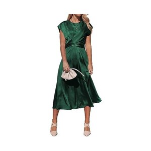Arshiner Abito Estivo Per Ragazza – Manica Corta, Fiocco Sul Retro, Verde Chiaro Taglia 130 Cm