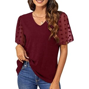 T-shirt a maniche corte da donna magliette a maniche corte con scollo a V magliette di moda da donna magliette larghe con scollo a V camicie estive felpa casual con stampa, Verde