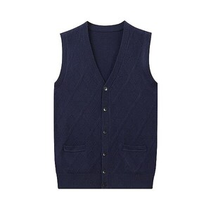 Guv’nors Gilet Uomo In Maglia Acrilica - Collo A V, Motivo A Rombi, Lavabile In Lavatrice - Taglie Dalla S Alla 6XL