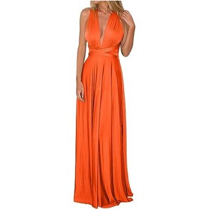 Resnan Abito Lungo Da Sera Donna – Monospalla, Scollo A V, Senza Maniche, Taglie Forti (M-3XL), Per Matrimoni E Cocktail