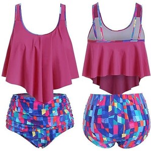 AILLOSA Costume Intero Da Donna Monokini Con Push-up, Scollato, In Nylon Ed Elastan - 2