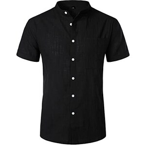 Camicia Uomo Maniche Corte A Quadri Bufalo Bianco, Cotone Leggero, Casual Estiva Con Bottoni, Taglia XS, Cromoncent