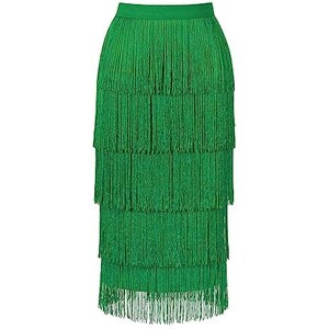 IEFiEL Donna Gonna Da Latino Ballo Con Frange Nappa Vita Elastica Gonna Irregolare Da Tango Cha Salsa Samba Rumba Moderno Jazz Vestito Da Ballerina Gonnellino Frangia Nero E Rosso B S 115822607