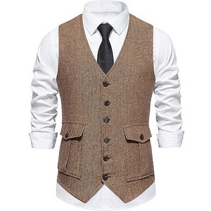 Uomo Tweed a Spina di Pesce Pantaloni Rétro Inglese Quadri Misto Lana Uomo Tweed a Spina di Pesce Pantaloni Rétro Inglese Quadri Misto Lana