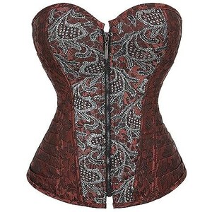 KUOSE - Corsetto da donna basco con bretelle Nero e rosso XXXXL