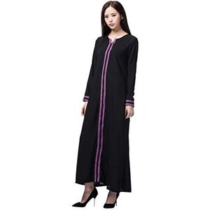 Abaya Donna Elegante Lunga – Abito Islamico Jilbab Con Maniche Lunghe, Copertura Completa, Per Preghiera E Ramadan - 5