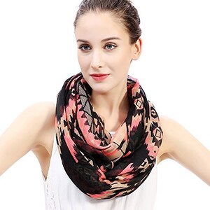 Sciarpa Ad Anello Lina &amp; Lily - Stampa Tribale Azteca, 90x180 Cm
