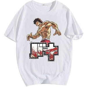 Maglietta Anime BAKI 3D, Hanma Baki/Yujiro, Stile Fumetto Lavato, Unisex Cotone, Maniche Corte