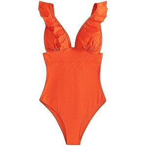 AI'MAGE Costume Intero Donna Con Gonna E Controllo Pancia - Monokini Con Scollo A V, Taglie S-3XL - 4