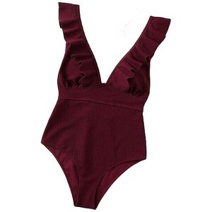 Swim Basics Costume da bagno intero da donna con motivo floreale bianco e nero, con cinturino