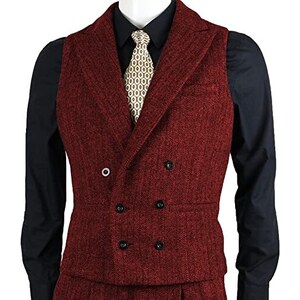 Gilet Uomo In Lana Spina Di Pesce Aesido - Marrone, Taglia XXL, Stile Formale Per Matrimoni E Testimoni - 6