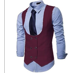 Enlision Gilet Da Abito Da Uomo Slim Fit Tinta Unita Cotone Panciotto Elegante Casual Moda Smanicato Scollo A V Matrimonio Formale Lavoro Cerimoni Grigio 1 54852808