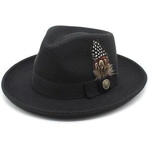 Cappello Fedora In Feltro Di Lana GEMVIE - Unisex Con Tesa Larga - Colore Classico, Circonferenza 58 Cm - Per Matrimoni, Feste E Uso Quotidiano - 2