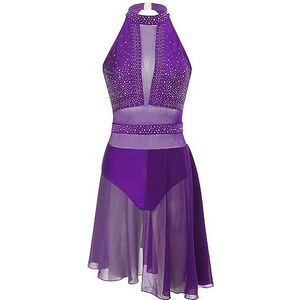 Abito Da Ballo Con Paillettes Per Bambina | Leotard Per Danza Classica, Latino E Moderna | Manica Lunga - Foto 4