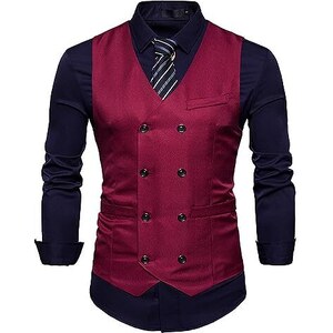 COOFANDY Gilet da uomo Western Gilet da uomo Gilet con scollo a V Gilet