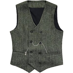 Gilet Nero In Metallo Con Catena Stile Vintage Spina Di Pesce main image 1