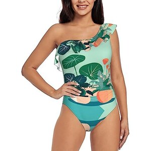 La Blanca Island Goddess Costume Intero Donna Con Volant E Spalline Rimovibili