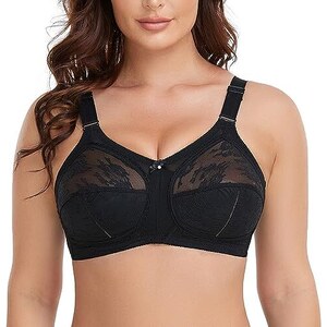 SmamZ Pizzo Bianco Big Minimizer Plus Size Per Le Donne Senza Copertura Completa Ultra Sottile Wireless Adjusted Straps Black 5c 124785829