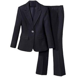 Completo Da Ufficio Donna 2 Pezzi - Blazer Con Revers A Punta E Gonna Tubino, Elegante E Formale