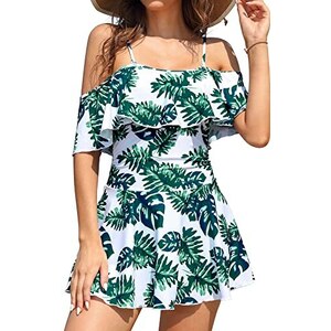 Costume Da Bagno Intero Donna SHEKINI | Con Gonna Balze E Controlo Addominale - Modello Elegante A Una Spalla - Foto 6