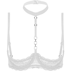 Wingslove Reggiseno Con Ferretto E Pizzo - Bralette Non Imbottito Trasparente - Donna
