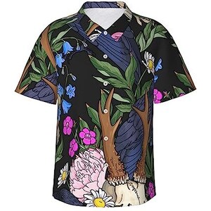Camicia Uomo Maniche Corte Con Stampo Teschio – Casual Retrò, Leggera E Personalizzabile, Da 2XS A 5XL - 2