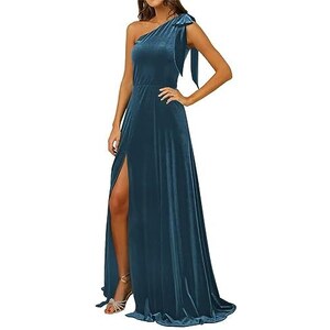 Bbonlinedress Maxi Abito Da Cocktail A Pieghe Monospalla Formale