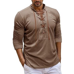 Camicia Da Uomo In Stile Pirata Vampiro - Camicia Rinascimentale Vittoriana Gotica Medievale Con Bottoni - Perfetta Per Halloween E Cosplay