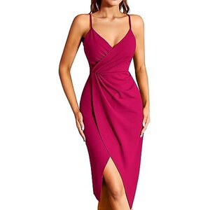D&M Abo da sera elegante in raso con spacco laterale e paillettes