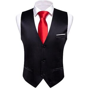 COOFANDY Vest heren Trachtenvest elegant business herenvest formeel klassiek heren anzugvest regular fit, grijsblauw, S