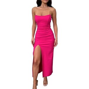 Maryaz Donne Sexy Senza Maniche Monospalla Aperto sul Retro Maxi Abito