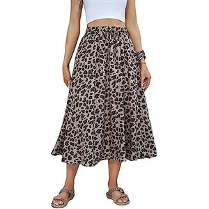 Abaadlw Maxi gonne da donna con tasca una linea lunga midi gonna casual