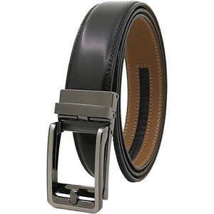 Sourcing Map Cintura In Pelle Uomo Senza Fibbia - Cinturino Di Ricambio In Pelle Bovina, Morbido, Larghezza 3,8 Cm, Lunghezza 105 Cm