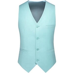 Coofandy, gilet da uomo, slim fit, scollo a V, senza maniche, con 5