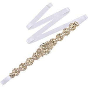 Fascia da sposa in perle avorio: cintura per abito da sposa con fiori di strass - Italia