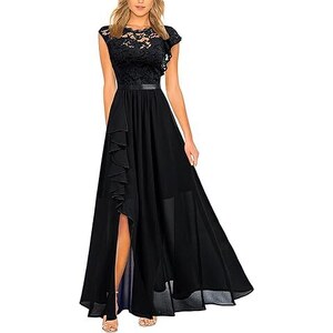 EMMA – Abito Lungo Elegante Da Cocktail E Sera Per Donna, Scollo A V E Schiena Scoperta, Perfetto Per Damigella D'onore E Cerimonie