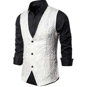 Gilet Uomo In Tweed Scozzese - Slim Fit Per Cerimonie, Matrimoni O Look Elegante - Foto 4