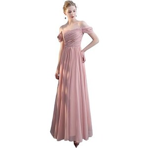 Abito Damigella D'Onore Lungo In Chiffon - Modello Monospalla Con Spacco Laterale - Foto 8